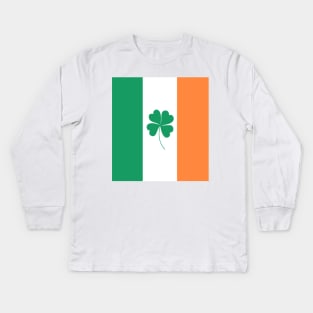 IRISH flag Ireland Shamrock St Patricks Day Kids Long Sleeve T-Shirt